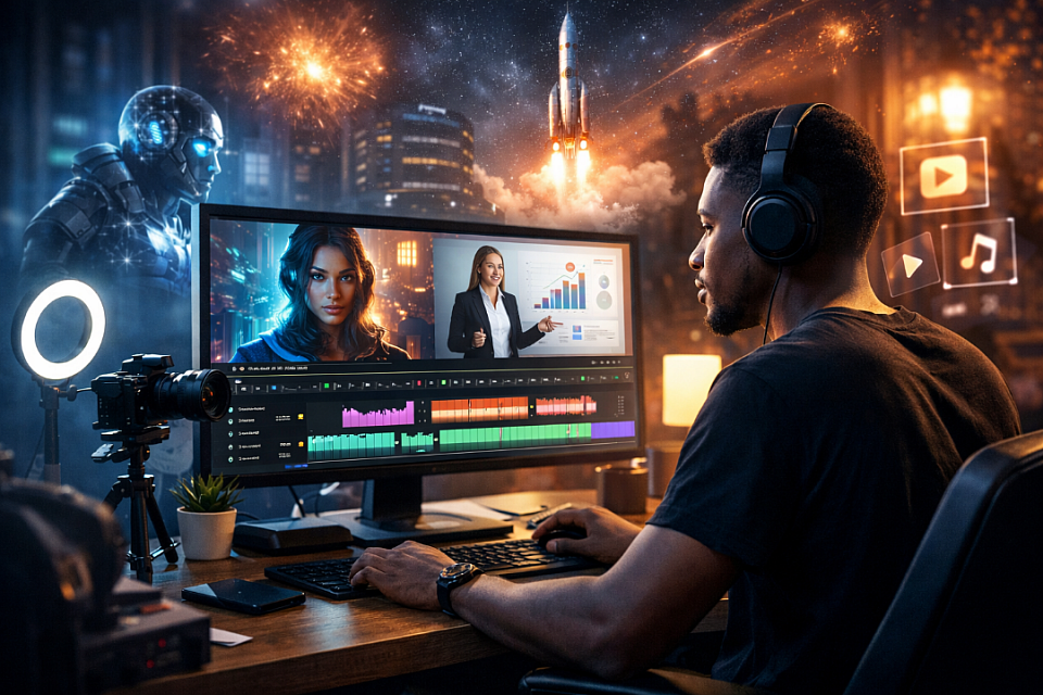 We create high-quality AI videos for ads, brands, and social media.